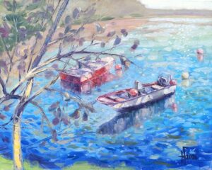 Barcas en reposo 40×50